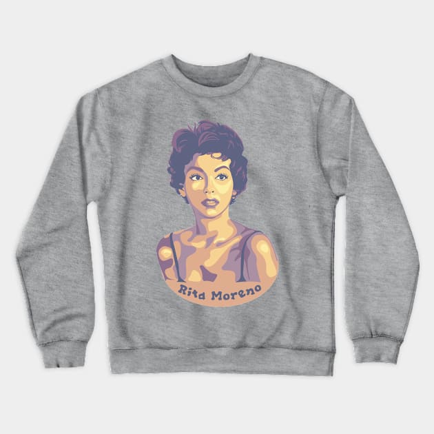 Rita Moreno Portrait Crewneck Sweatshirt by Slightly Unhinged